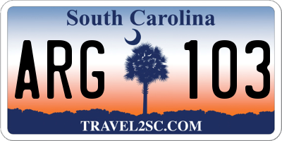 SC license plate ARG103
