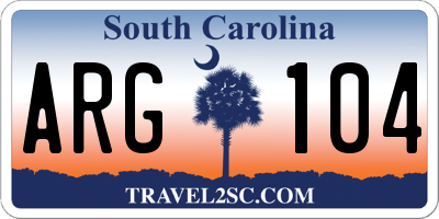 SC license plate ARG104
