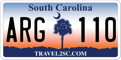 SC license plate ARG110