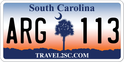 SC license plate ARG113