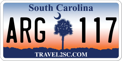 SC license plate ARG117