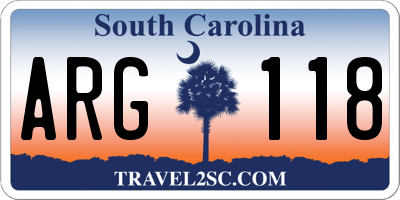 SC license plate ARG118