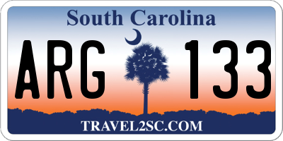 SC license plate ARG133