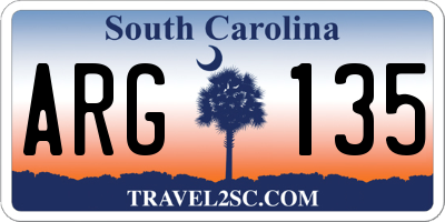 SC license plate ARG135