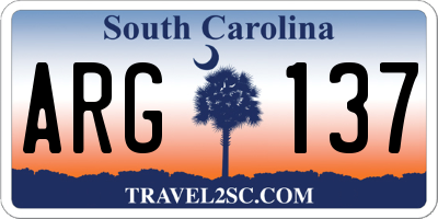 SC license plate ARG137