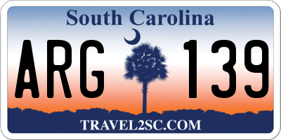 SC license plate ARG139