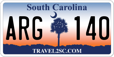 SC license plate ARG140