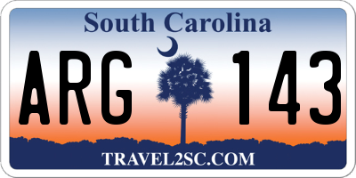 SC license plate ARG143