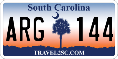 SC license plate ARG144
