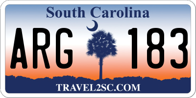 SC license plate ARG183
