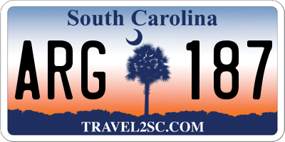 SC license plate ARG187