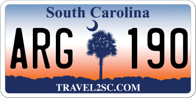 SC license plate ARG190