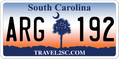 SC license plate ARG192