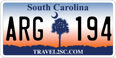 SC license plate ARG194