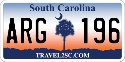 SC license plate ARG196