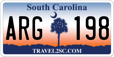 SC license plate ARG198