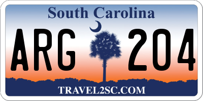 SC license plate ARG204