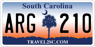 SC license plate ARG210