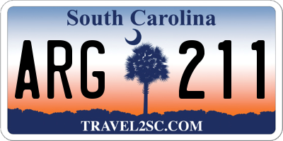 SC license plate ARG211