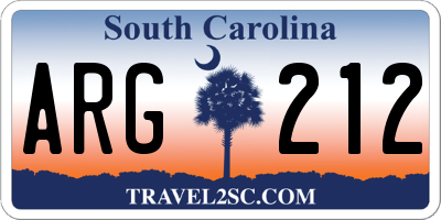 SC license plate ARG212
