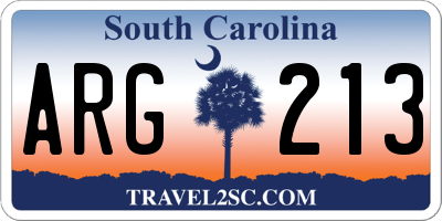 SC license plate ARG213