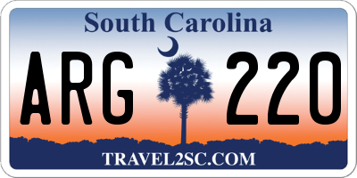 SC license plate ARG220