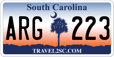 SC license plate ARG223