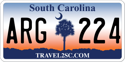 SC license plate ARG224