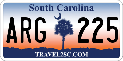 SC license plate ARG225