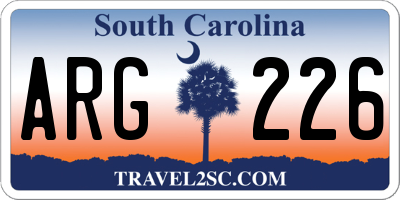 SC license plate ARG226