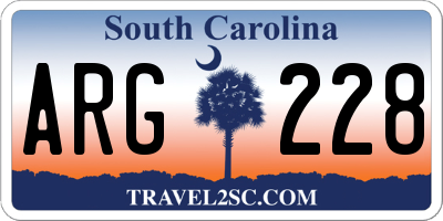SC license plate ARG228
