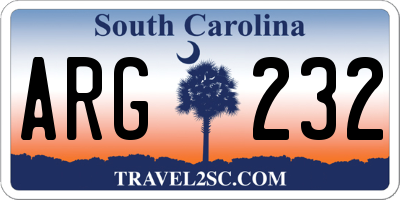 SC license plate ARG232