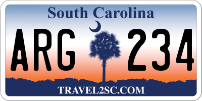 SC license plate ARG234