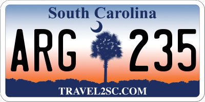 SC license plate ARG235