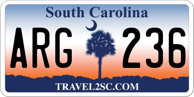 SC license plate ARG236