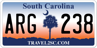 SC license plate ARG238