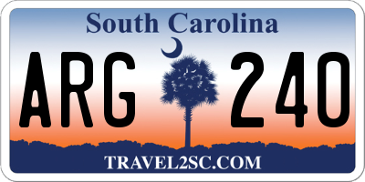 SC license plate ARG240