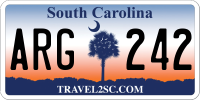 SC license plate ARG242