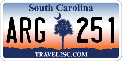 SC license plate ARG251