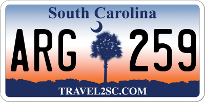 SC license plate ARG259