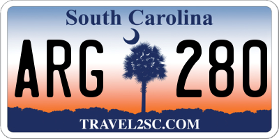 SC license plate ARG280