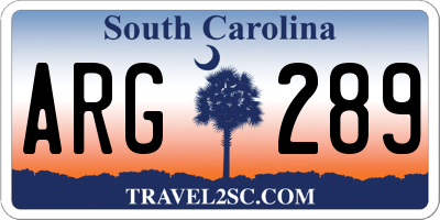 SC license plate ARG289