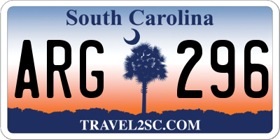 SC license plate ARG296