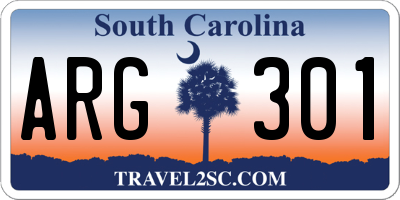 SC license plate ARG301