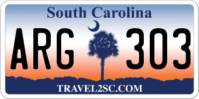SC license plate ARG303