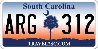 SC license plate ARG312