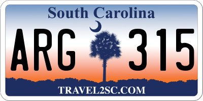 SC license plate ARG315