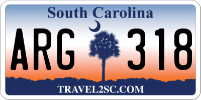 SC license plate ARG318