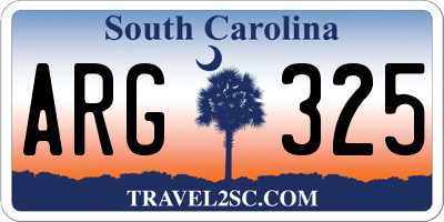 SC license plate ARG325