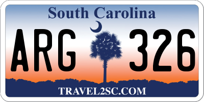 SC license plate ARG326